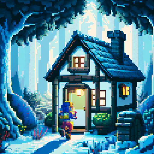 An adventurer heading into a home