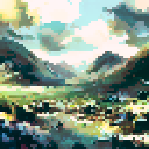 landscape enviroment for creating a tileset for an isometric game, semi realistic