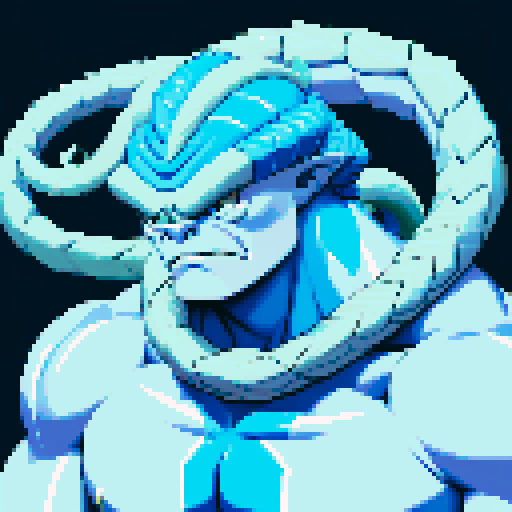 Basilisk machamp blue and white