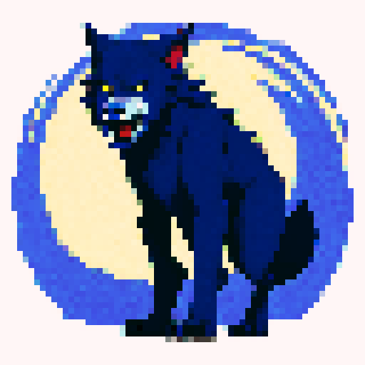 A werewolf standing on its back legs.