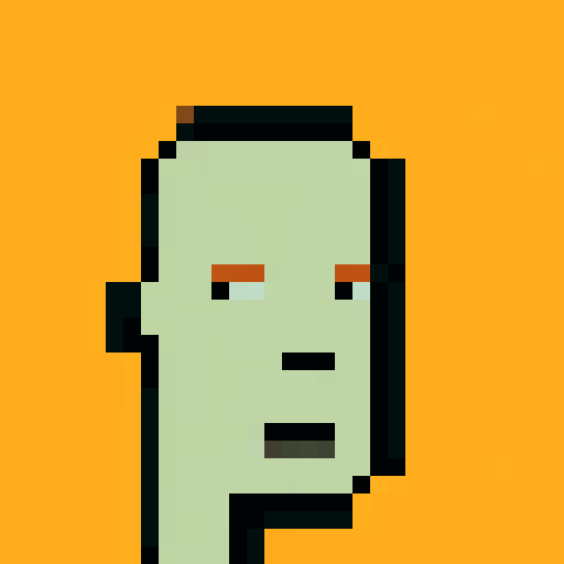 Cryptopunk character with vibrant, retro colors, angular features, and a futuristic, cyberpunk aesthetic