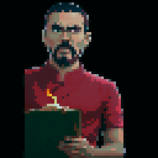 fire bender, Avatar the Last Airbender, old fashioned, pixel art, sRGB