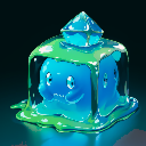 Blue Slime cube, Gelatinous cube, giant Slime, big slime, big slime cube