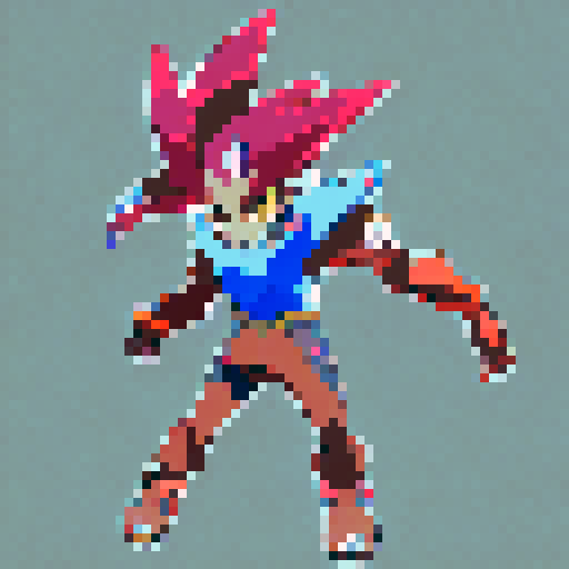 Burning with fury, a fiery humanoid strides forward, its blazing body flickering with orange and red flames, captured in anime-style animation frames.