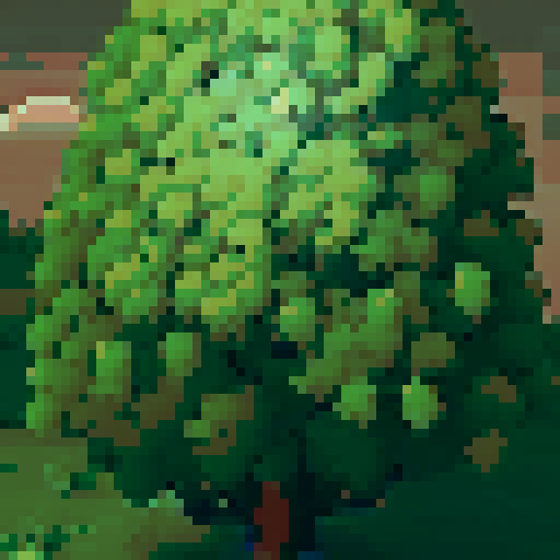 simple, pixelated, tree with transparent background