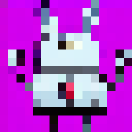 cute, pixelated, close-up, 16x16, game icon, robot rabbit
