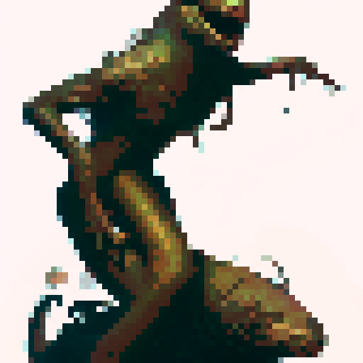 Snake with the torso and head of a human, horror fantasy rpg