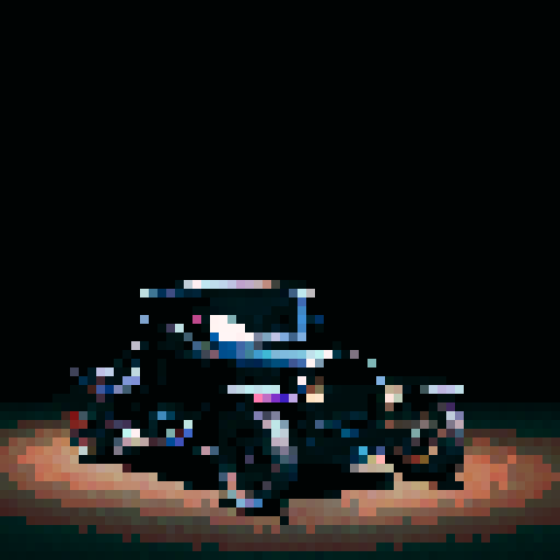 An old model T in a dark color next to a bright formula 1 car