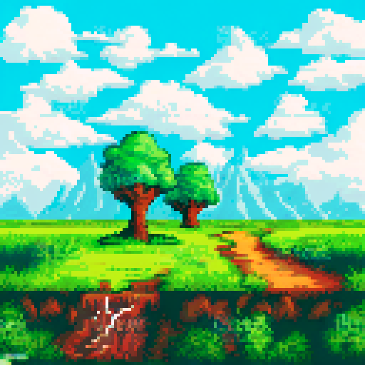 day, pastoral landscape, undergrowth, a few trees on edge