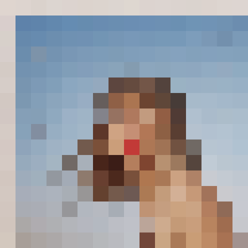 Taylor Swift with beach waves on the cover of the album "1989 (Taylor's Version)", wearing a retro white bikini, against a vibrant blue sky backdrop with seagulls, capturing an extreme close-up portrait in the style of a 16x16 game icon, no border