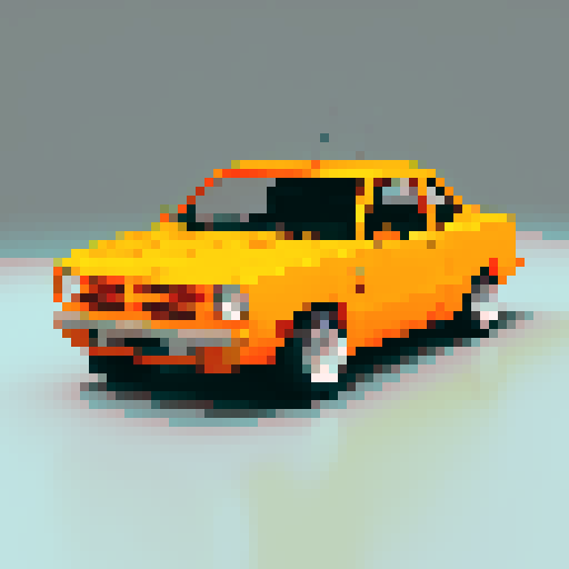 crashed orange dodge neon