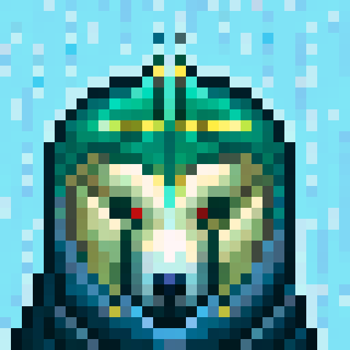 Wolf avatar, portrait, glowing eyes, very clear, 10 colours maximum