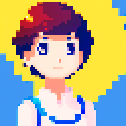 A cute girl with short hair brings bright sunshine.