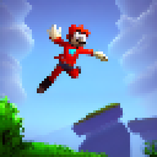 Platformer hero jumping