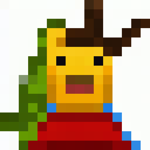 Pixelated Pikachu jumps joyfully in a lush green field with a clear blue sky and white fluffy clouds above.