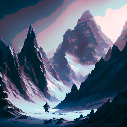 epic detailed mountain, towering over the vast landscape, with snow-capped peaks reaching towards the heavens, surrounded by swirling clouds and mystical creatures, reminiscent of a fantastical RPG world