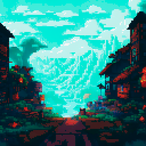 Make the reference image darker and include villager bodies on the street