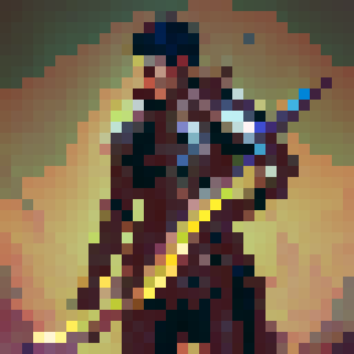 Medieval boy in chainmail armor, wielding a gleaming sword all drawn in a classic 16-bit pixel art style