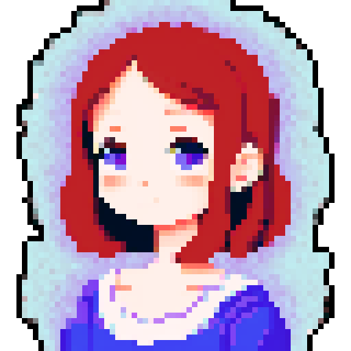 lovely young girl, around 16 years old, pixel art