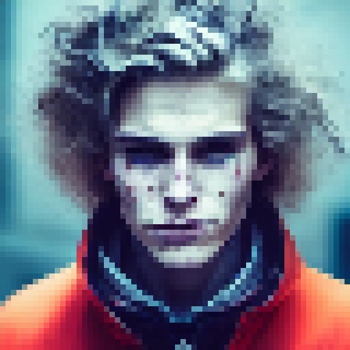 clear, full face, white hair, evil grin, bloody scratch, youthful boy, cold, suit, glowing eyes