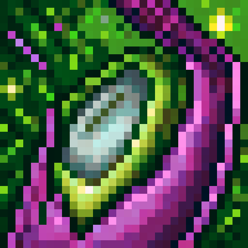 32-bit chestnut tree, vibrant green leaves, rough bark texture, tall and majestic, roots spreading wide, branches reaching towards the sky, whimsical purple flowers blooming, sunlight filtering through the canopy, intricate details on each leaf, shadows dancing on the ground, a sense of tranquility and magic