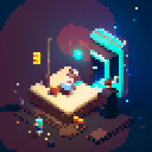 anime girl, sitting, atop gene bottle, pixel art, sRGB,