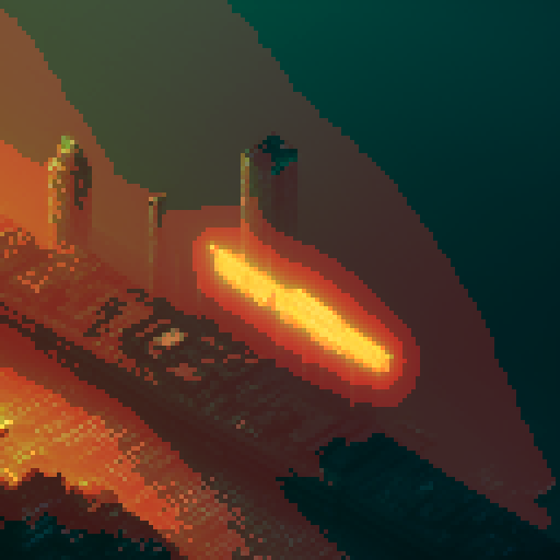 Sniper perched on Blade Runner-esque rooftop in post-apocalyptic world, pixelated skyline in background with muted sRGB colors.