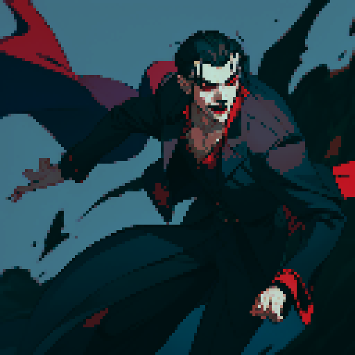 vampire lord, male vampire, full-body image, gentleman, dracula, ready to fight, facing left