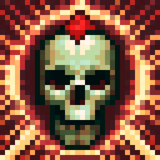 Death game icon, skull and bloody, cracked