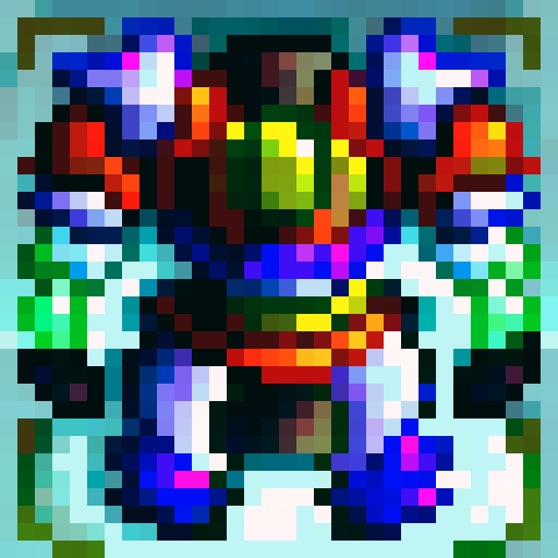 rainbow colored armor