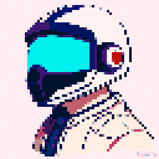 Male Space Pilot with Helmet covering face. Anime style
