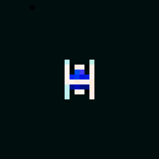 Convert the attached logo into pixel art. Keep two parallel vertical lines, a central horizontal line, a shorter middle vertical line, and two short horizontal lines near its ends. Preserve sharp, pointed edges, symmetry, and proportions. Render in clean white on a black background in a precise, geometric pixel art style.