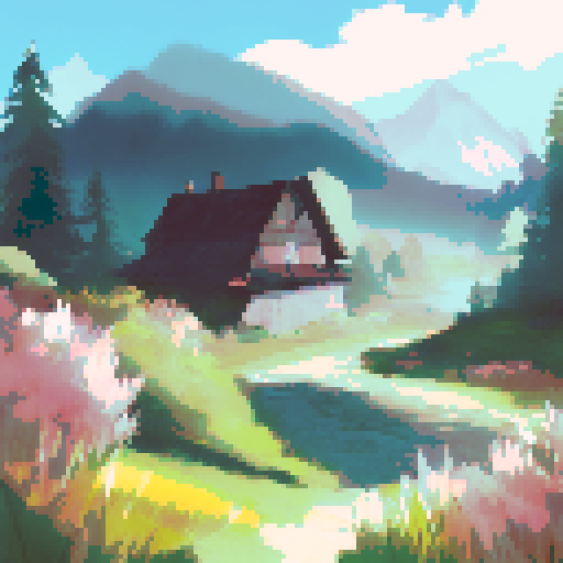 illustration with a meadow