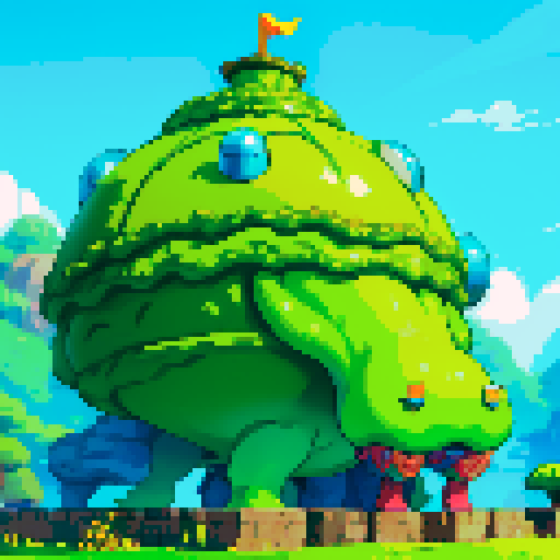 giant slime wearing crown