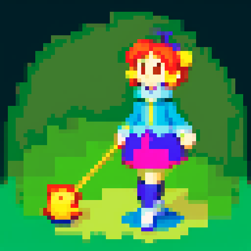 jester, walking, animated, 16 colors, pixel art, sRGB
