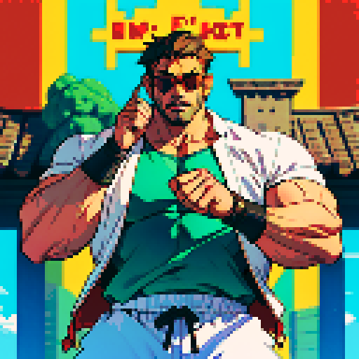 Strong, Big, Buff, Man in underwear doing a silly pose with sunglasses