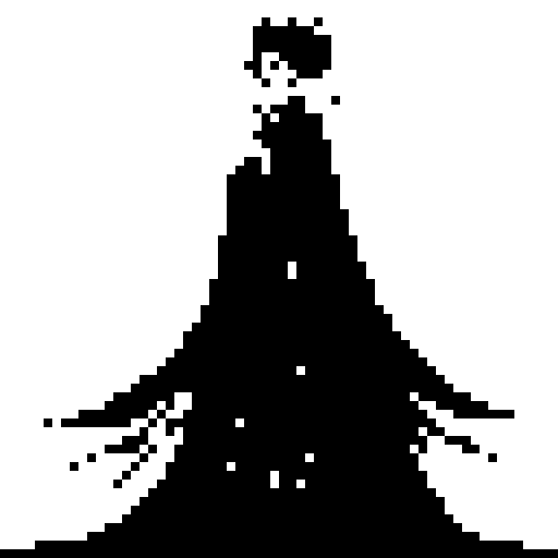 a fairy empress illustration by Harry Clarke pixel art style