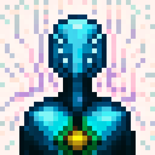 armour, game icon, 32x32 pixel art, sRGB, skill art, close up, portrait, shining silver, intricate detailing, embossed patterns, reflective surfaces, polished edges, engraved symbols, glowing gemstones, battle-worn texture, dynamic lighting, bold shadows, layered plates