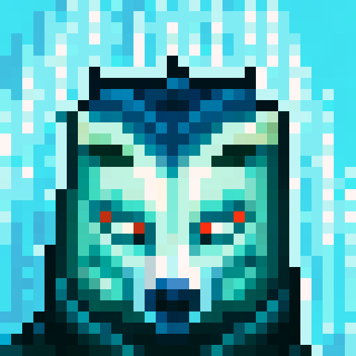 wolf avatar, portrait, glowing eyes