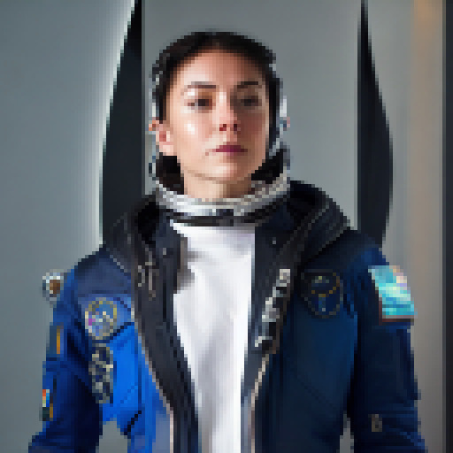 "Futuristic space explorer, clad in a cyber sleek suit, strikes a skydive pose while riding a ferocious beast through the infinite abyss of space, surrounded by neon lights and holographic projections."