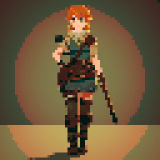 the main character for a top down rpg game set in a post apocalyptic medieval world 