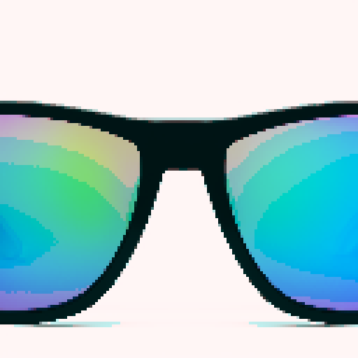 Reflective, neon, oversized sunglasses with thick black frames