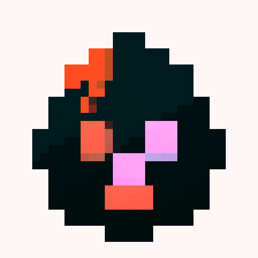 2D Minecraft item texture for corrupt egg using mainly black but its leaking some radiant and luminescent blues and purples