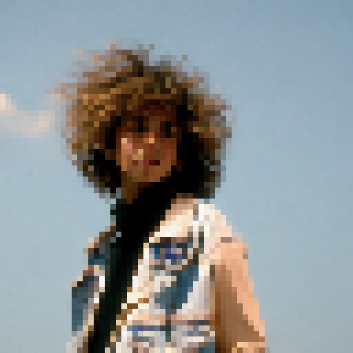 a teenager in the 80s style