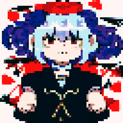 Minister of Defense, 55-years old, close-up, anime style, pixel art, serious expression, graying hair, piercing eyes, military uniform, confident stance, bust