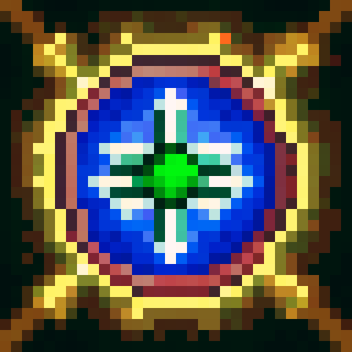 green healing ray, sky, game icon, 32x32 pixel art, sRGB, skill art, close up, portrait