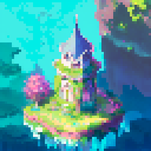 city, high tech castles, cathedrals with glowing stained glass windows, futuristic bridges spanning lush greenery, pixelated trees and flowers, small digital animals roaming, all in vibrant sRGB colors