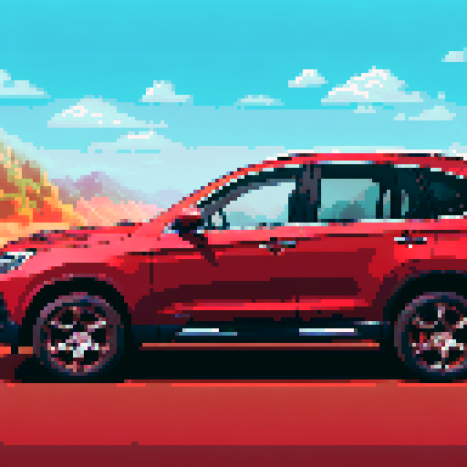 Photorealistic, centered Haval H6 in a three quarter view, right wheel in front, clean background, pixel art style with sRGB colors