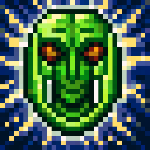 frankenstein monster sewn together from various characters such as a duc, a frog, and a goblin