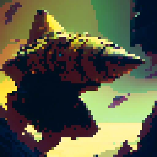 Explosive tnt barrel surrounded by scattered gunpowder and loose sticks of dynamite, pixel art style with dull colors and sharp edges for a retro feel.